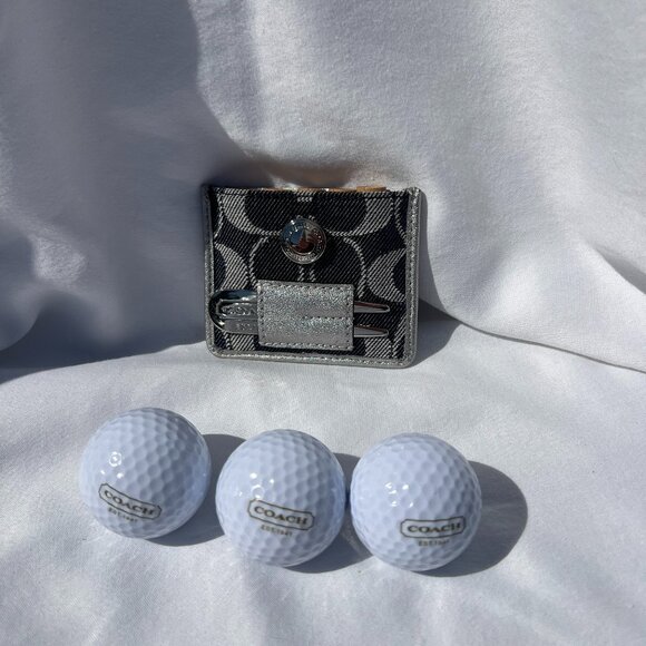Coach Signature Denim Golf Tee Set - Picture 1 of 6